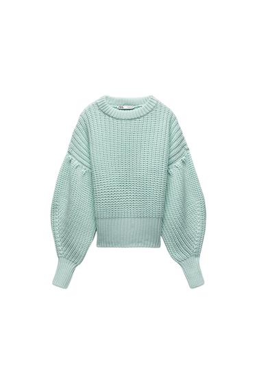 PURL-KNIT SWEATER