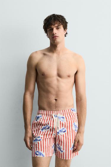 LOBSTER PRINT LONG SWIMMING TRUNKS - Multicoloured by Zara - Image 3
