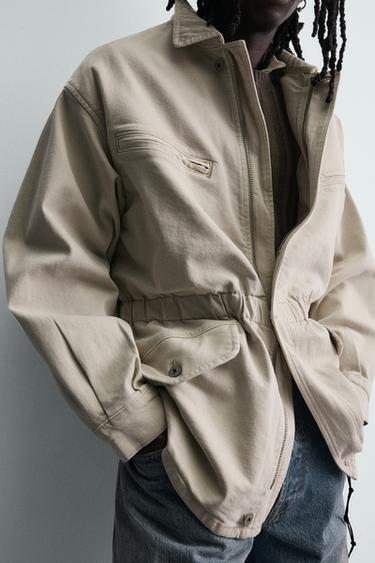 DENIM JACKET WITH POCKETS - Ecru by Zara - Image 5
