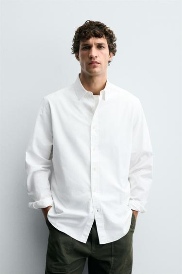 CHEMISE STRUCTURÉE EN COTON - Blanc de Zara