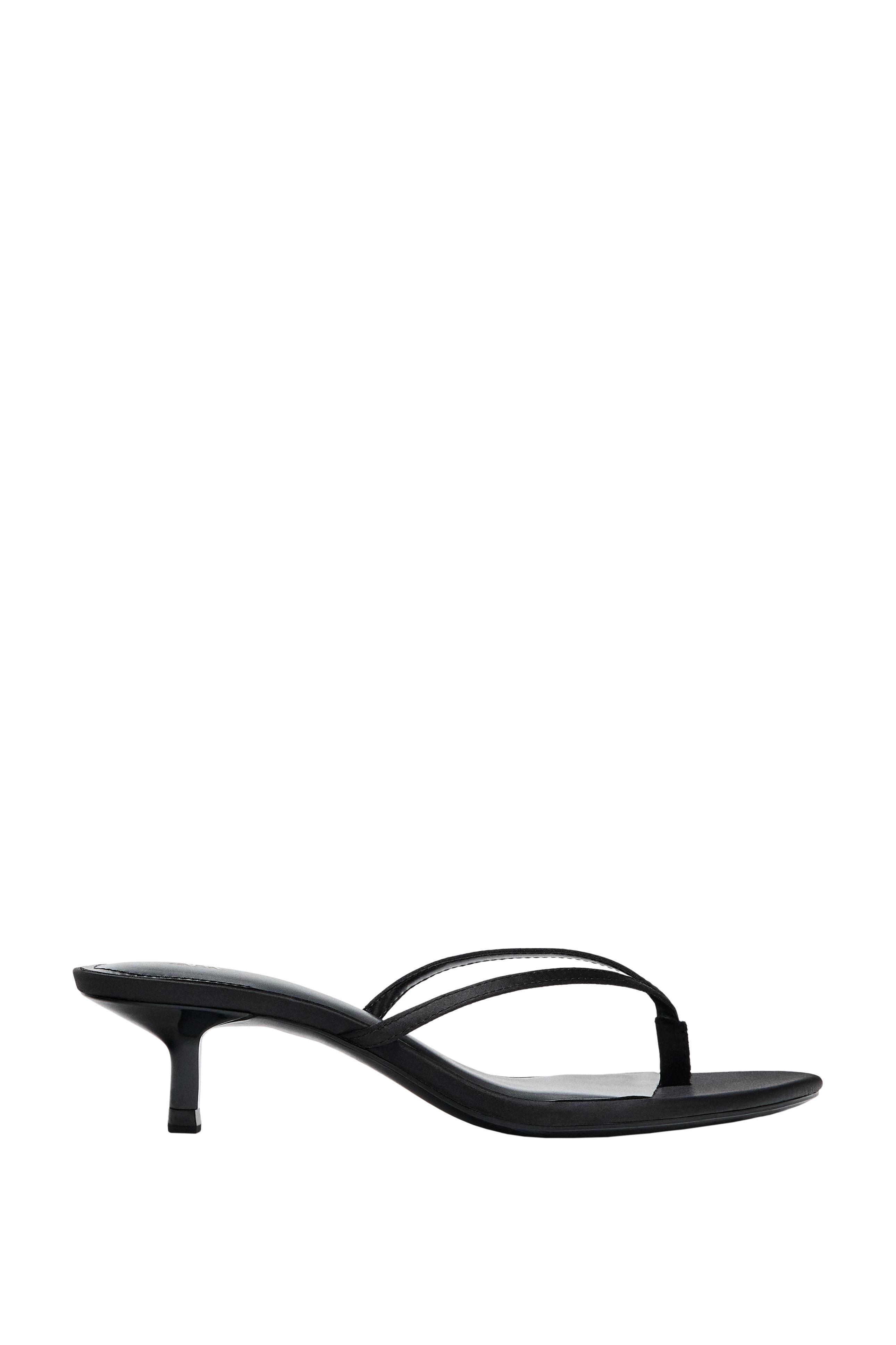 SATIN KITTEN-HEEL SANDALS