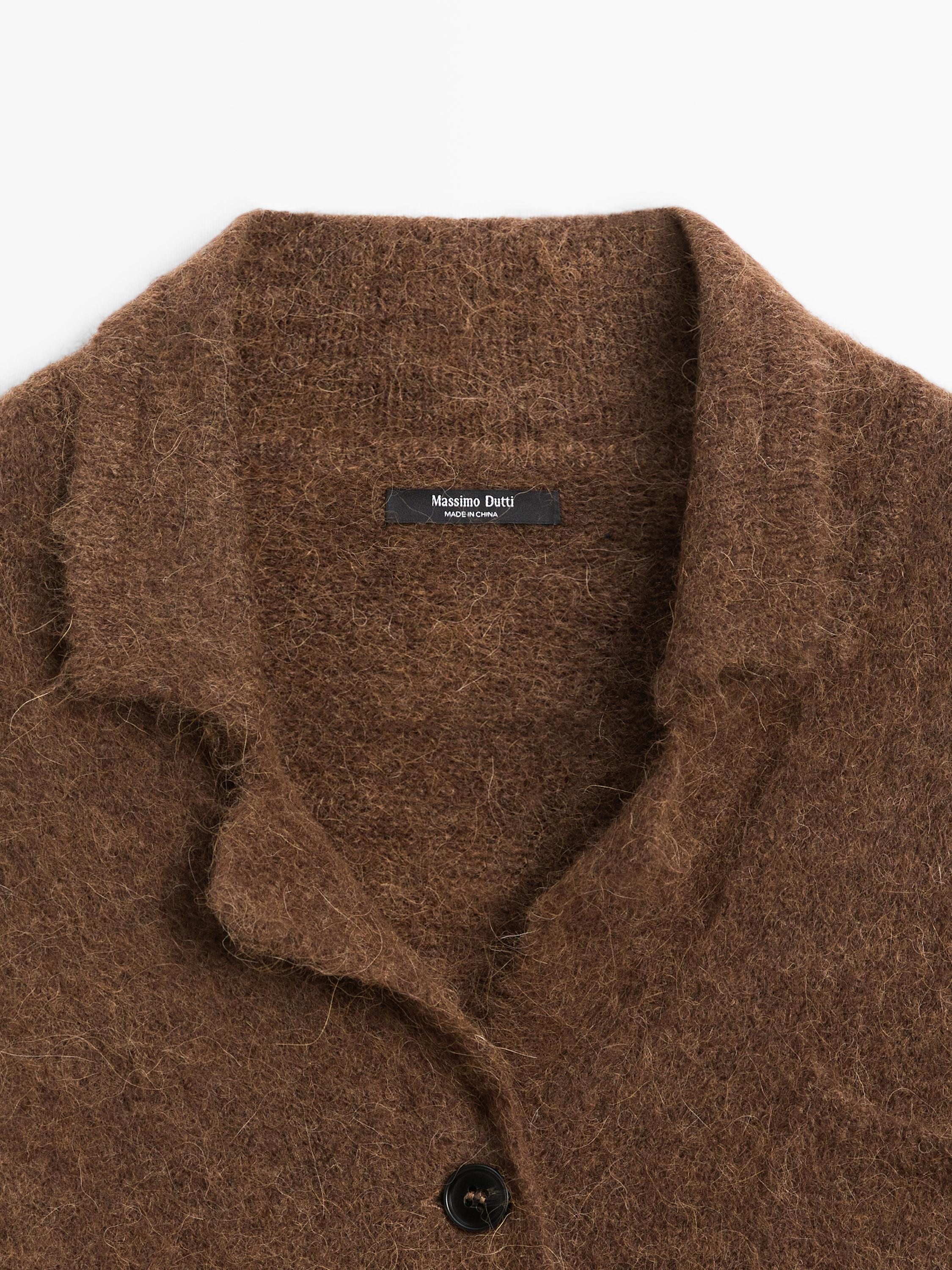 Alpaca blend knit cardigan with pockets