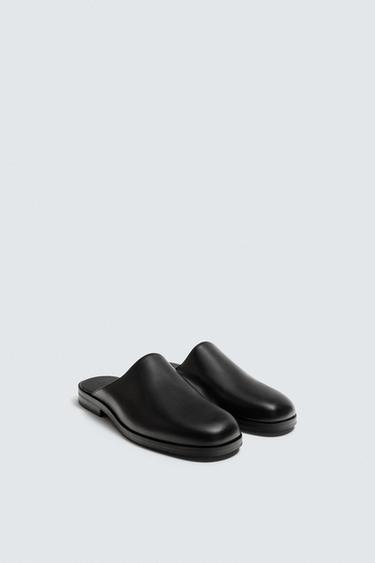 LEATHER CLOGS LIMITED EDITION - Black by Zara