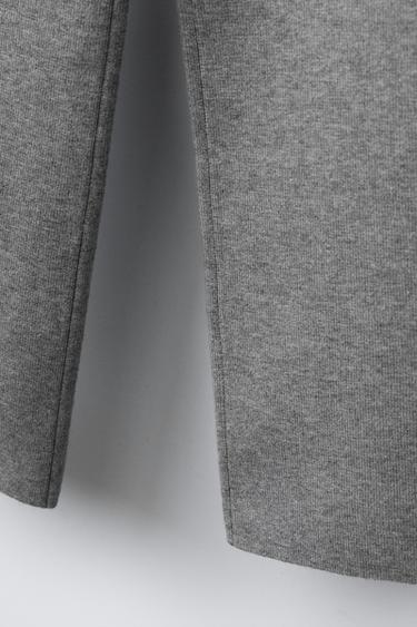 PANTALON WIDE LEG EN MAILLE - Gris moyen de Zara - Image 3