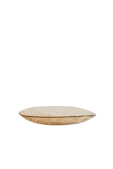 LARGE FLORAL GLASS BOWL - Yellow by Zara