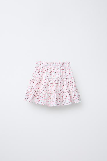 JUPE-SHORT STRUCTURÉE À IMPRIMÉ - Rouge de Zara - Image 1