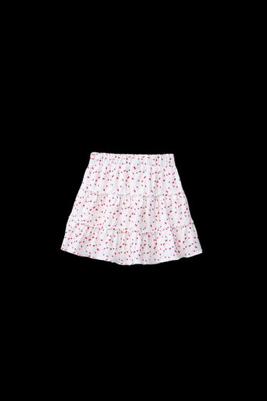 PRINTED TEXTURED BERMUDA SKORT - Red by Zara