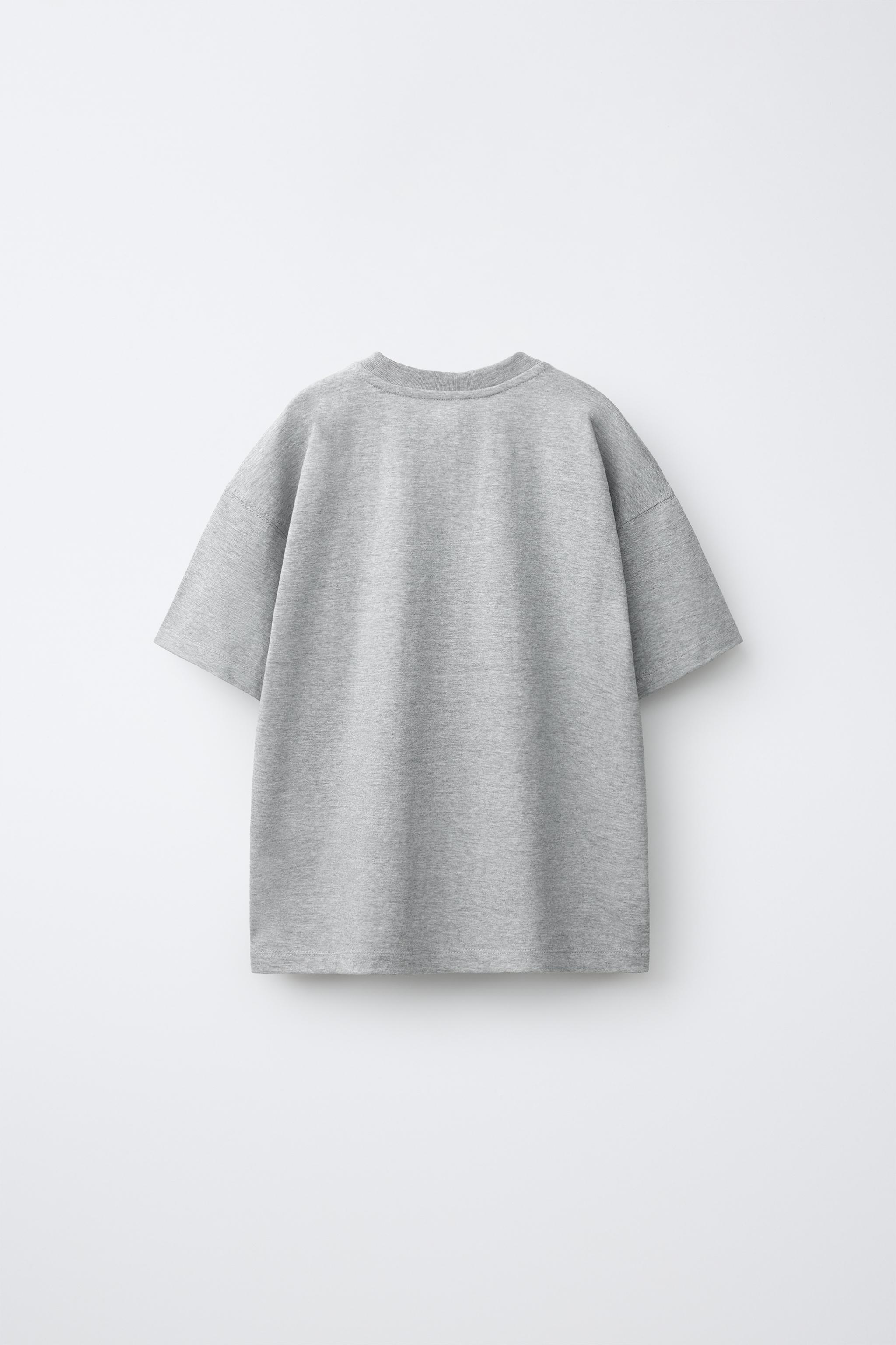 PLAIN T-SHIRT — Mid-gray
