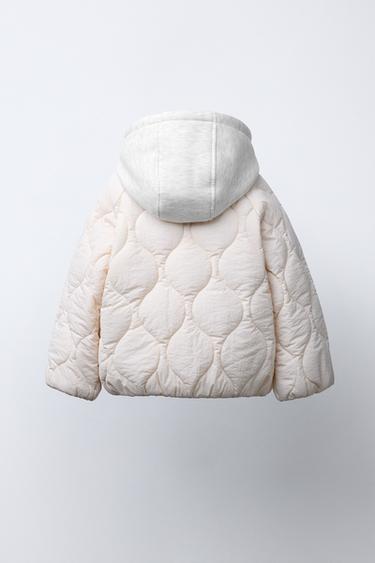 СТЬОБАНА КУРТКА З КАПЮШОНОМ ТА ВИШИВКОЮ ВЕДМЕДЯ - Сіровато-бежевий колір Zara