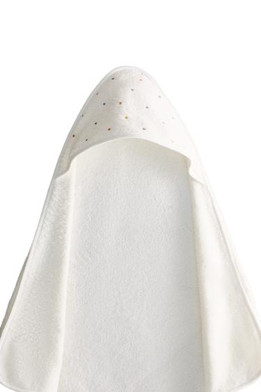 منشفة للرضّع بغطاء رأس ونجوم - أبيض مكسور الخاص بـ Zara