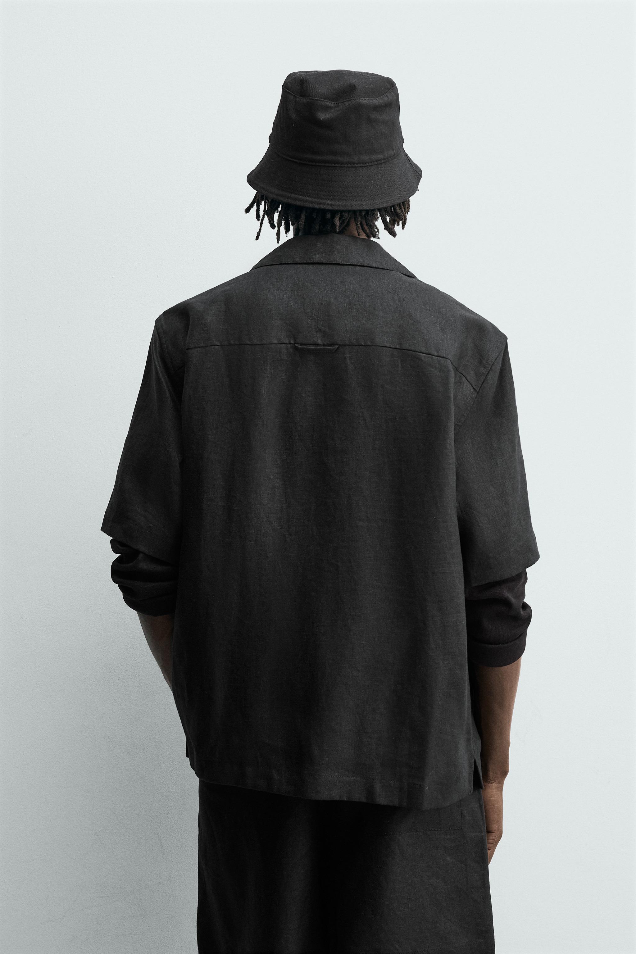Мужские рубашки Zara 100% LINEN RELAXED FIT SHIRT — фото 3
