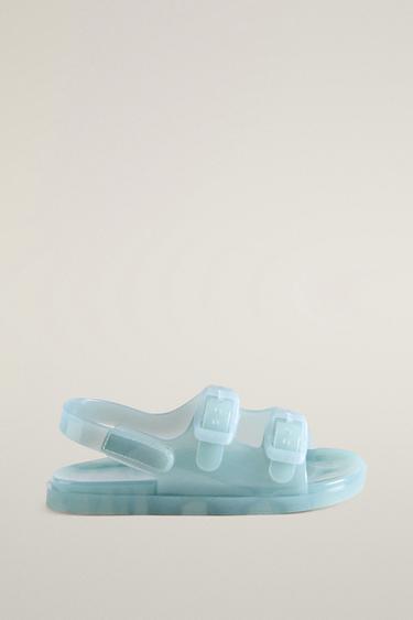 KIDS DOUBLE BUCKLE SANDALS — Blue 2