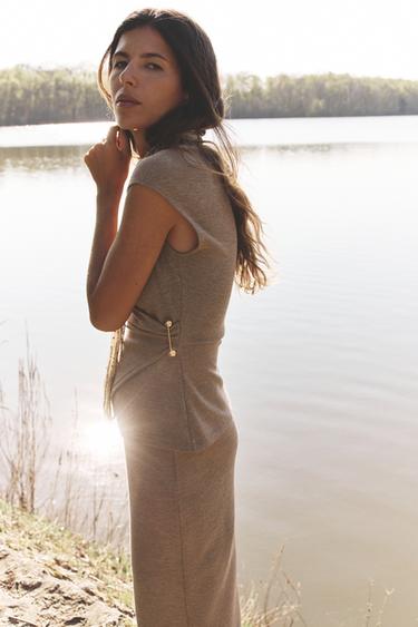 TEXTURED CLASP TOP - Light brown by Zara - Image 1