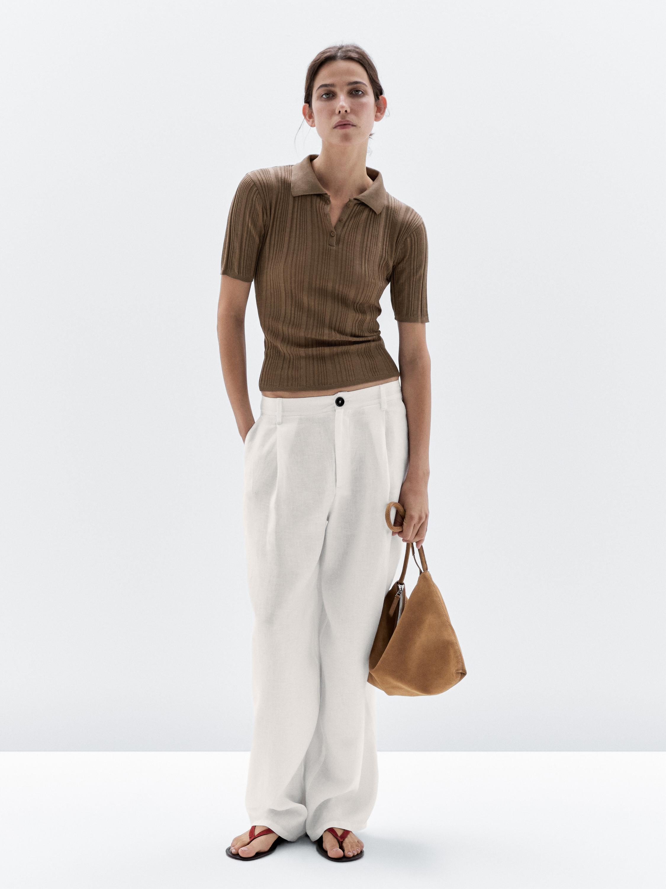 Polo côtelé 100 % coton