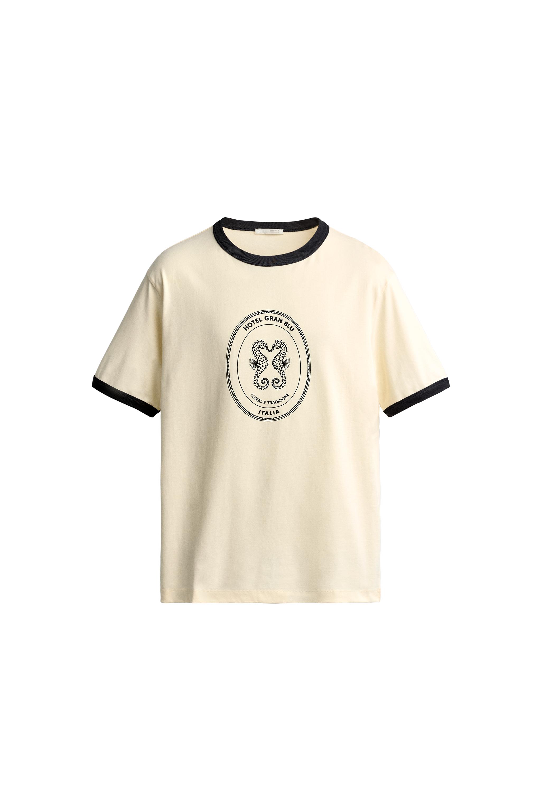 CAMISETA RIB CONTRASTE ESTAMPADO