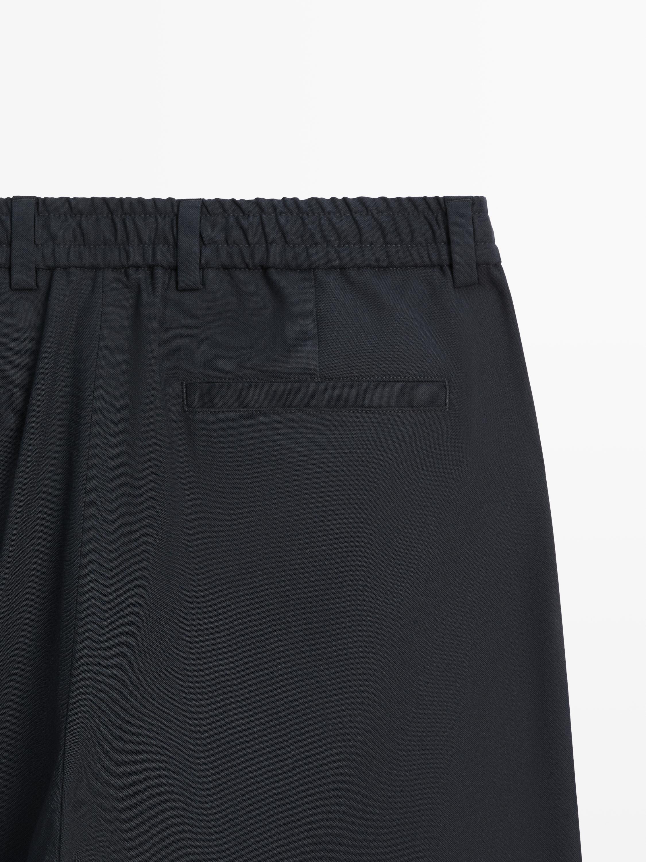 Pantalon structuré en laine froide