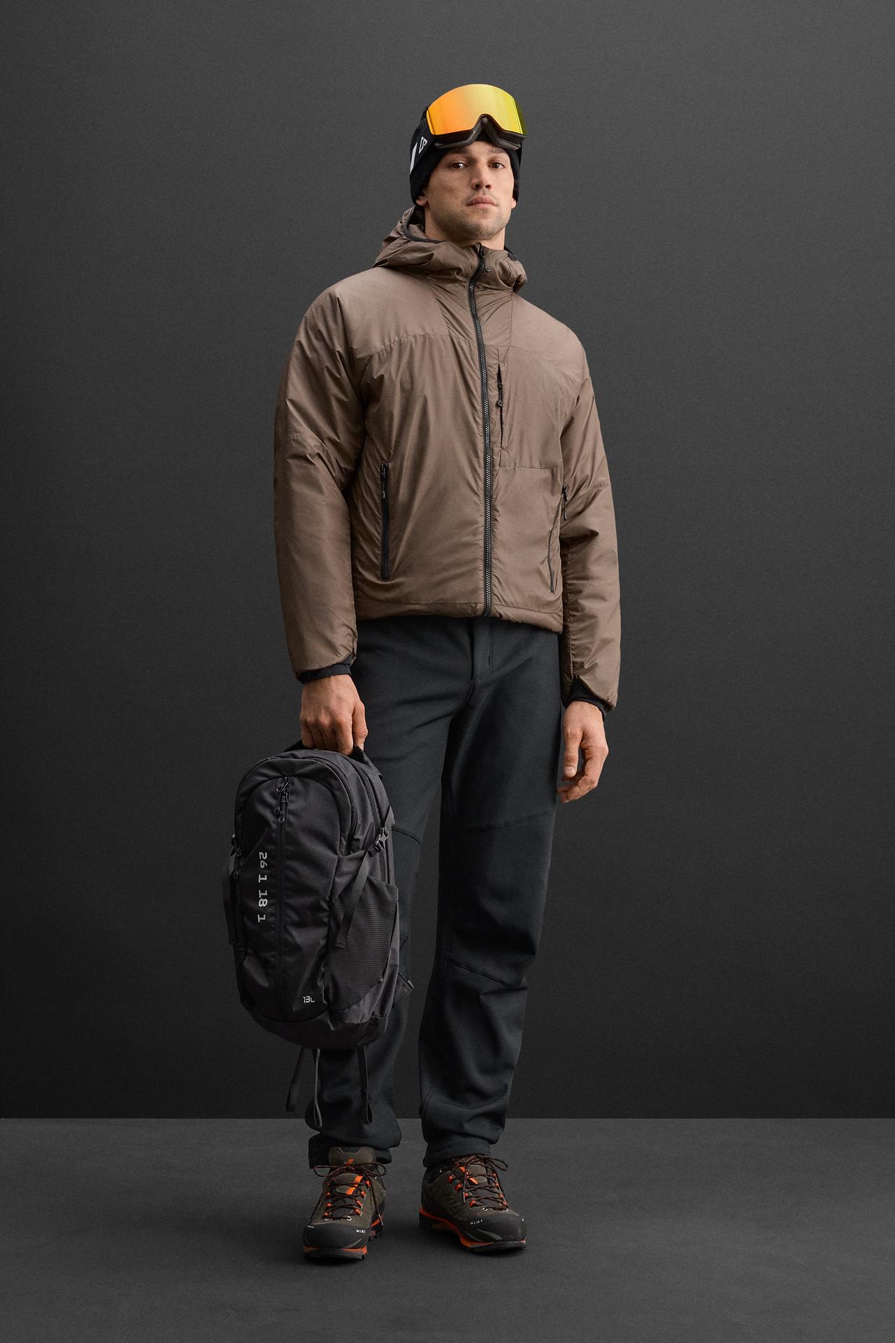Zara LAYERED PADDED JACKET - Dark tan