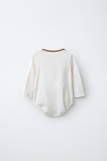 BEAR PATCH BODYSUIT — Light ecru 2