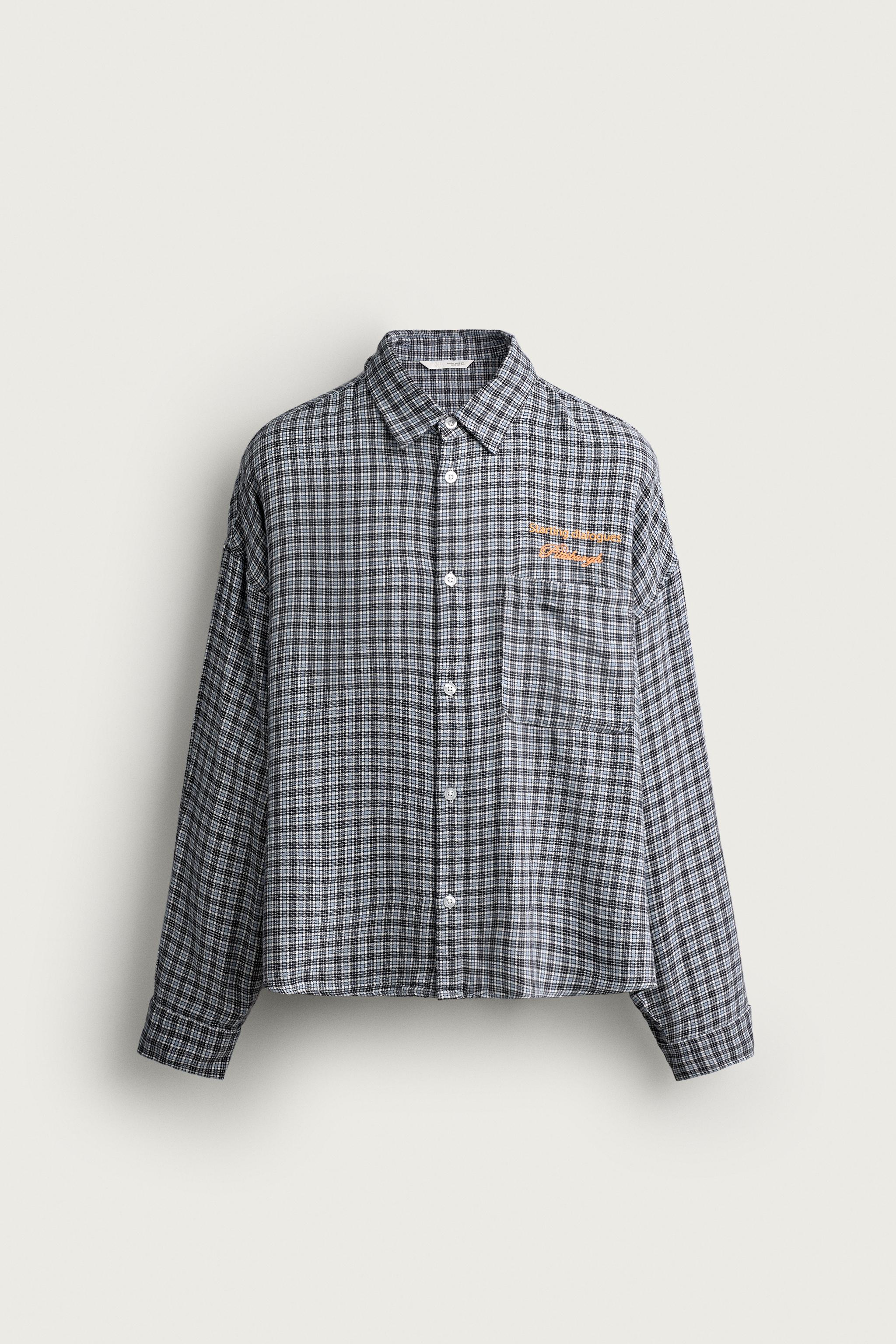 EMBROIDERED PLAID SHIRT