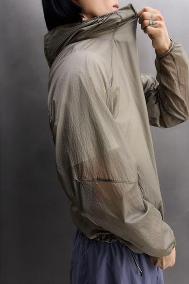 RUNNING WINDBREAKER JACKET - Grey by Zara - Image 4