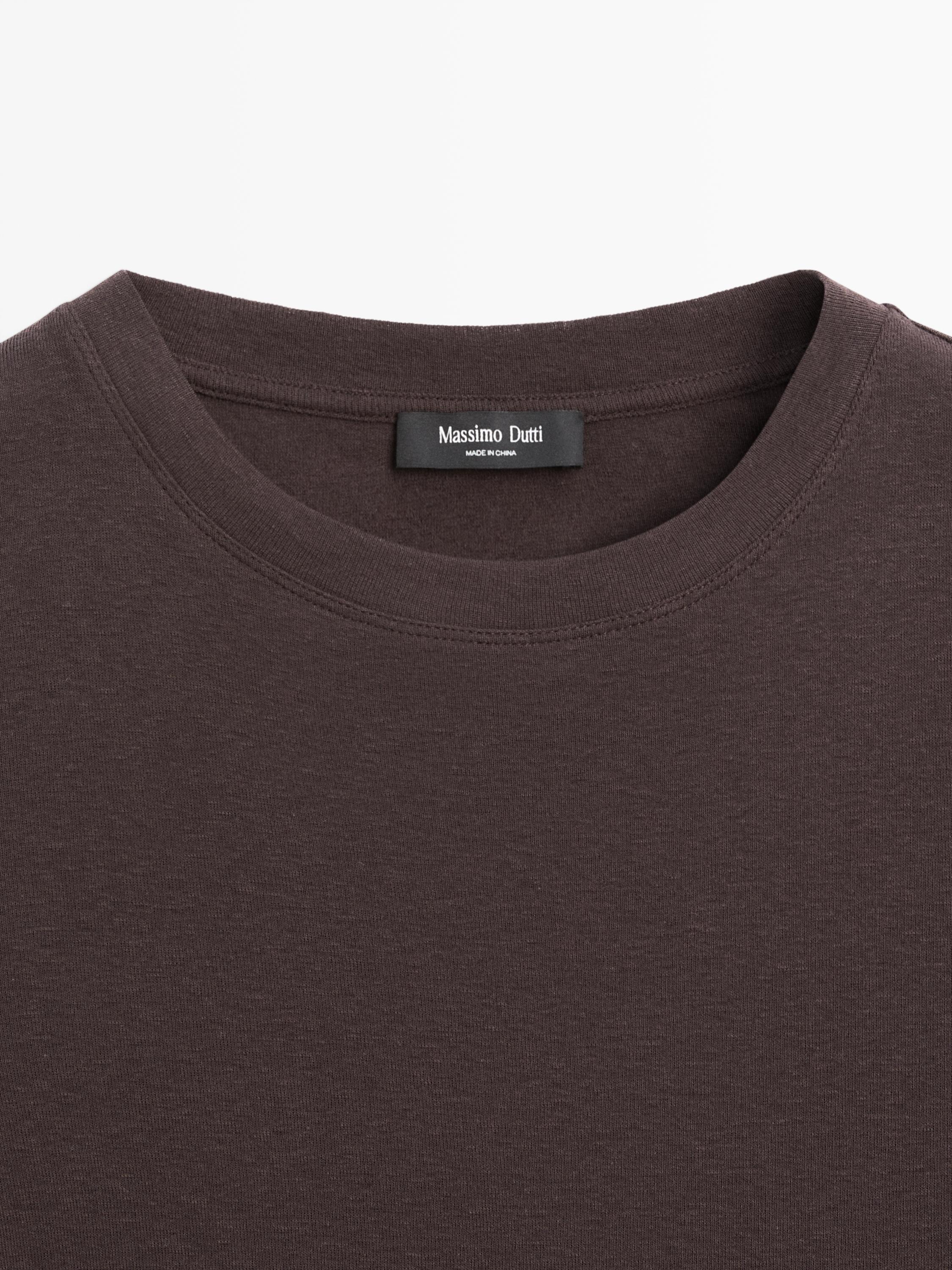 Long-sleeve cotton blend T-shirt