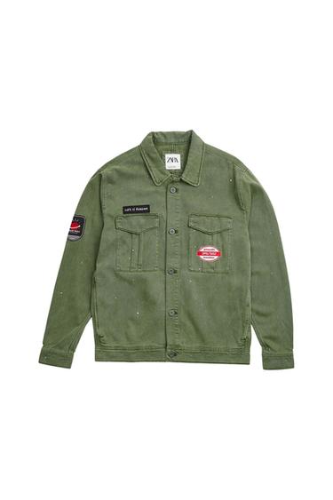 PAINT SPLATTER OVERSHIRT WITH PATCHES