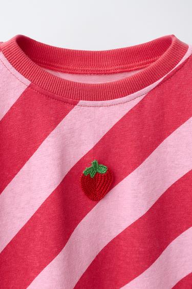T-SHIRT À RAYURES - Rouge de Zara - Image 2