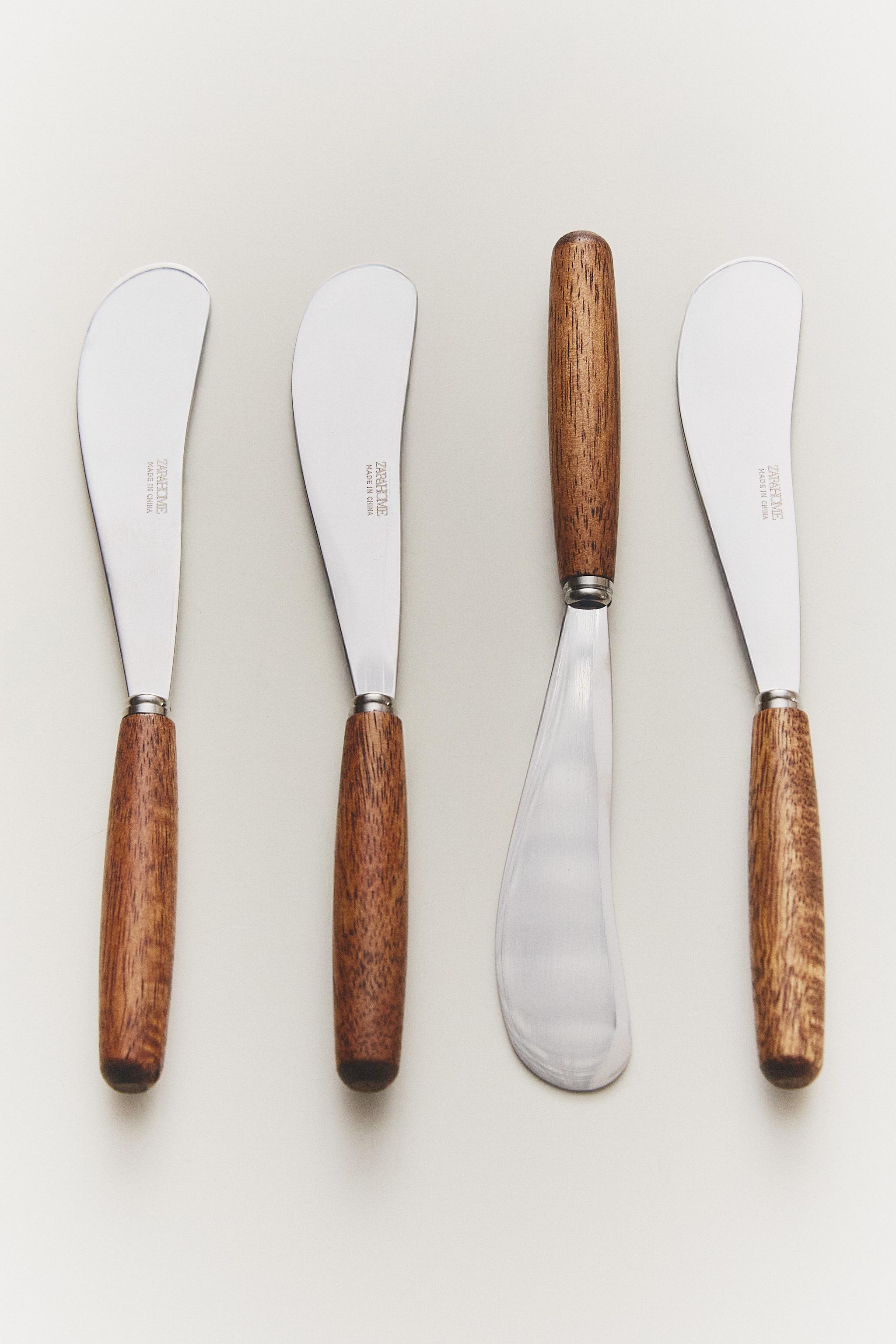 PACK COUTEAUX À BEURRE EN BOIS (LOT DE 4)