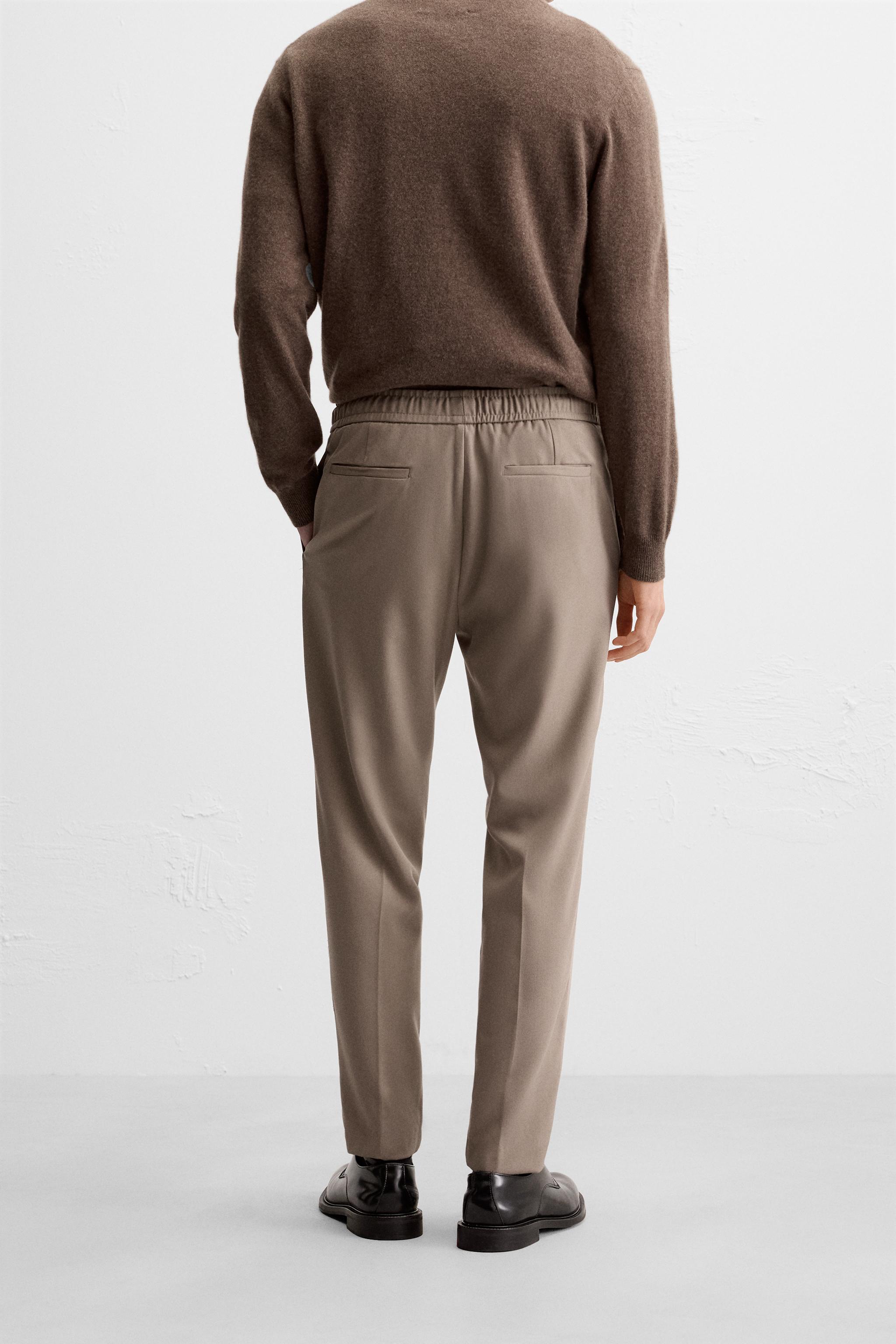 COMFORT FIT JOGGER WAIST TROUSERS - Grey | ZARA New Zealand