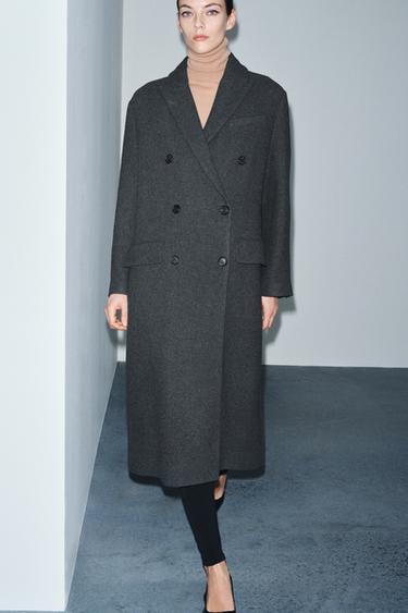 ZW COLLECTION LONG OVERSIZED COAT - Grey marl by Zara