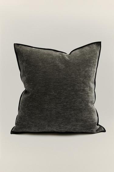 CHENILLE CUSHION COVER - Blue / Grey by Zara