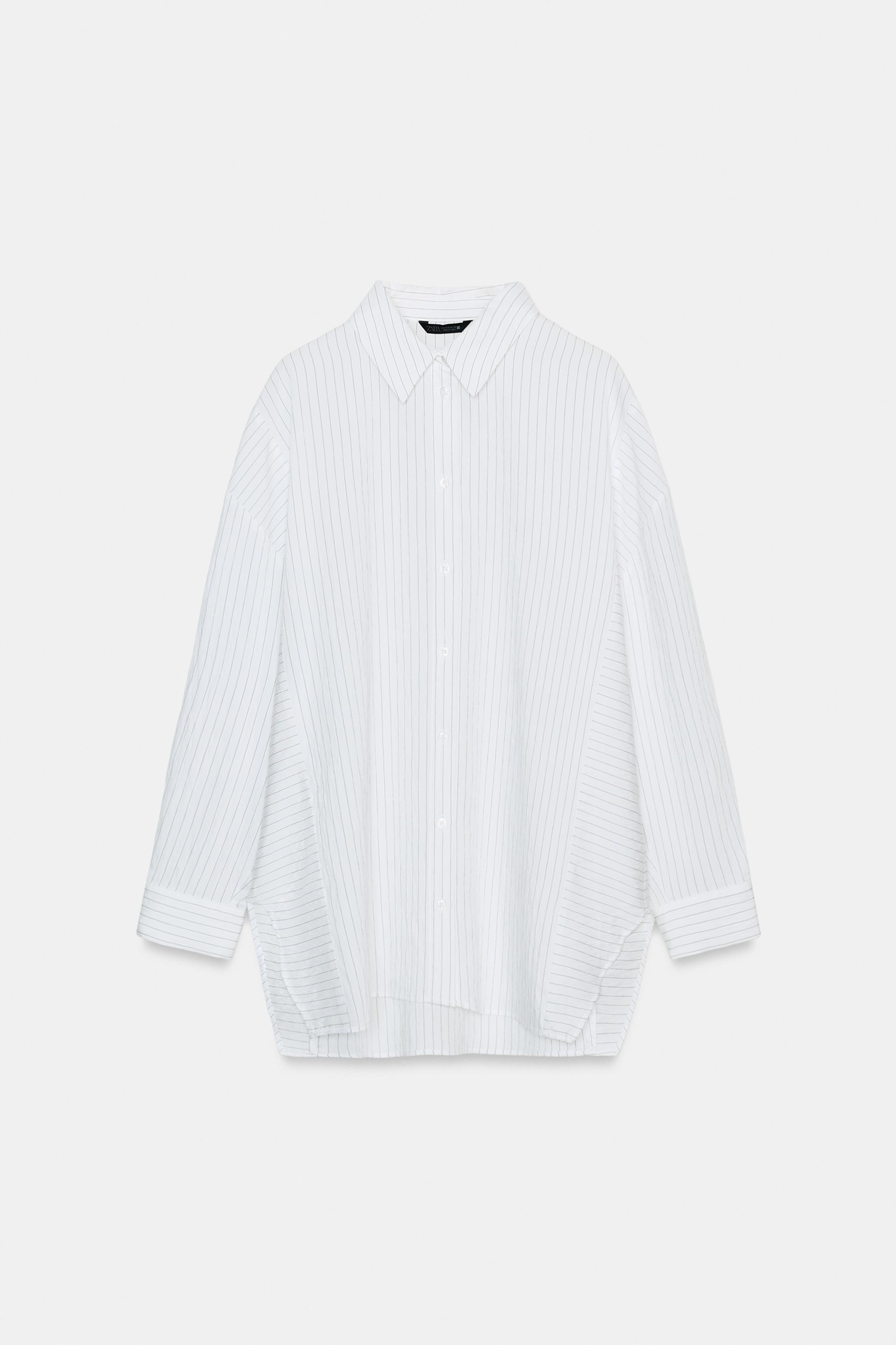 OVERSIZED STRIPED SHIRT - Black / White | ZARA Canada
