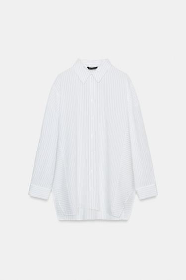 STRIPED OVERSIZE SHIRT - Black / White by Zara