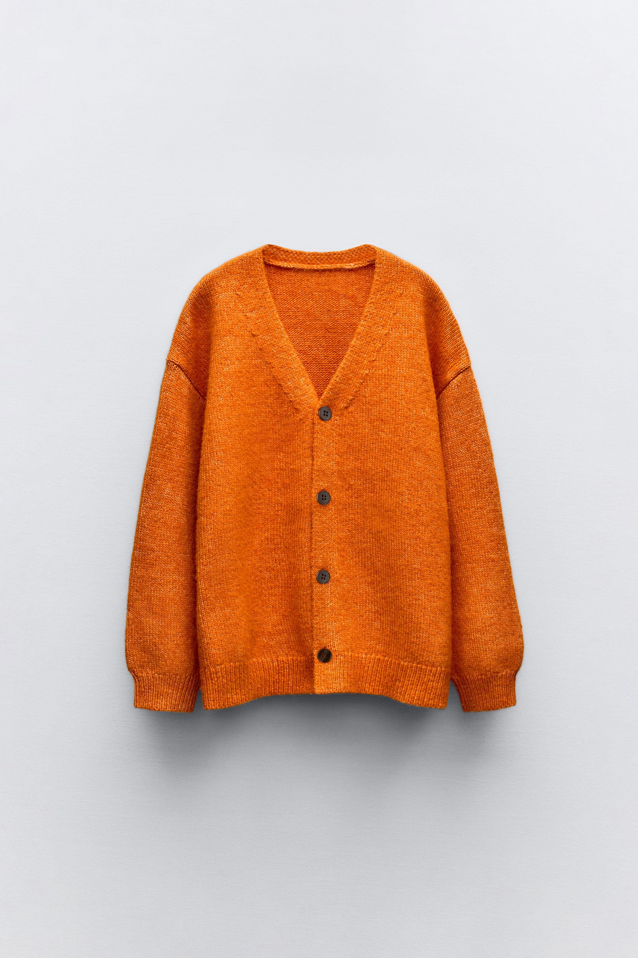 Orange cardigan sweaters hotsell