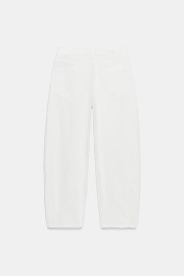 JEANS Z1975 BARREL TIRO ALTO - Blanco de Zara
