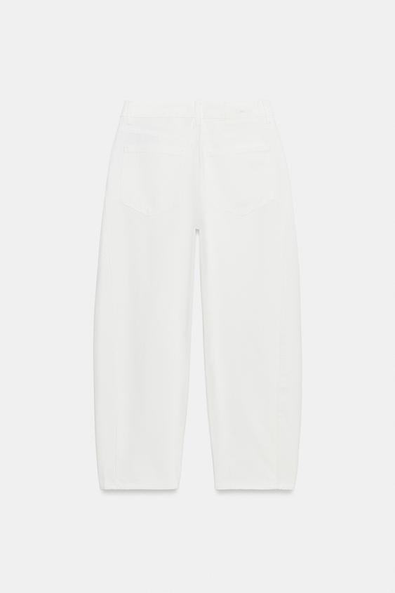 Z1975 HIGH-WAIST BARREL JEANS - White by Zara - Image 8