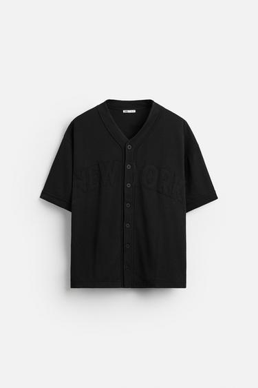 Zara BASEBALL T-SHIRT - Black