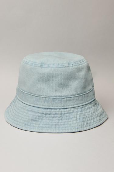FADED DENIM BUCKET HAT - Light blue by Zara