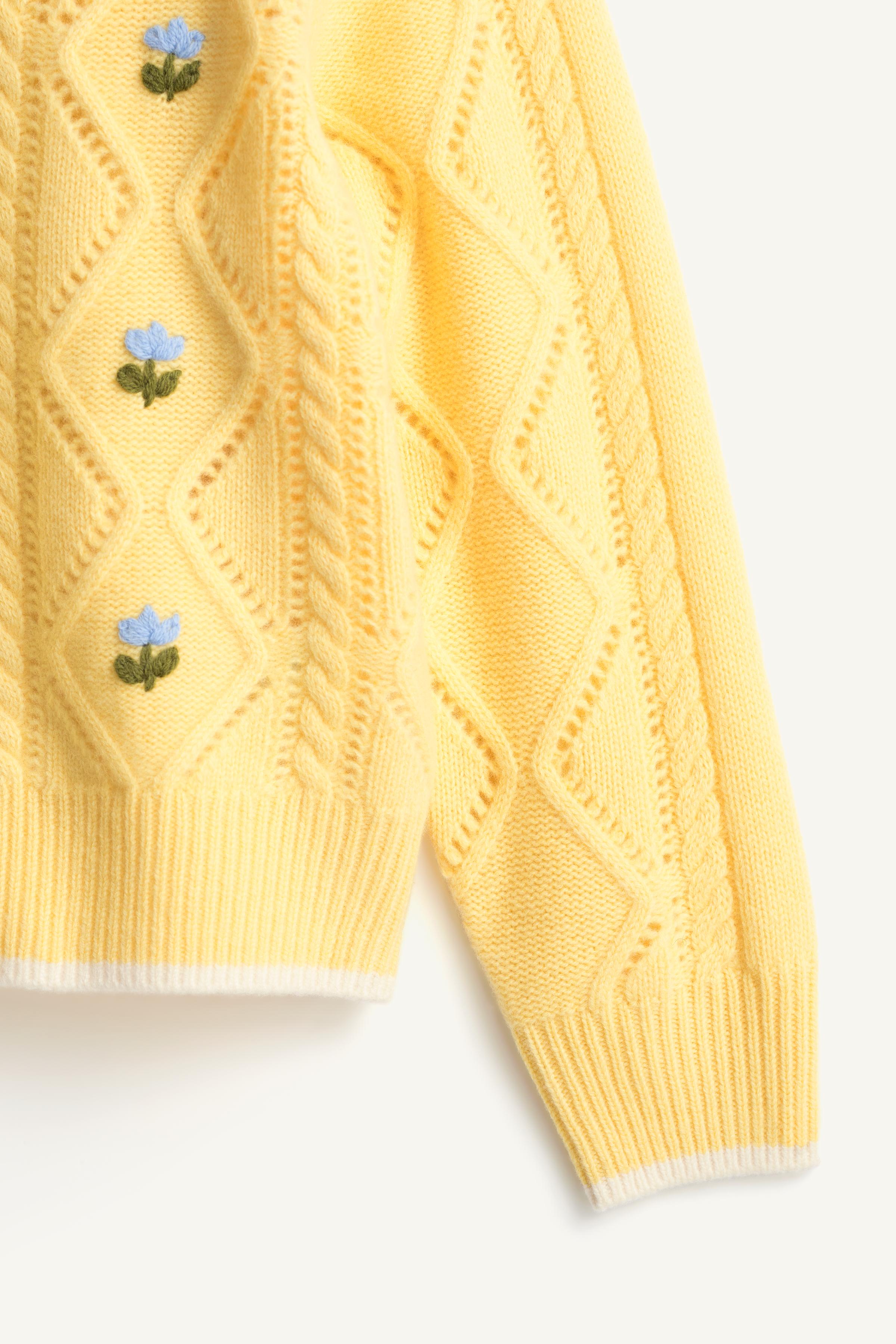 LIMITED EDITION 100% WOOL EMBROIDERED FLORAL SWEATER