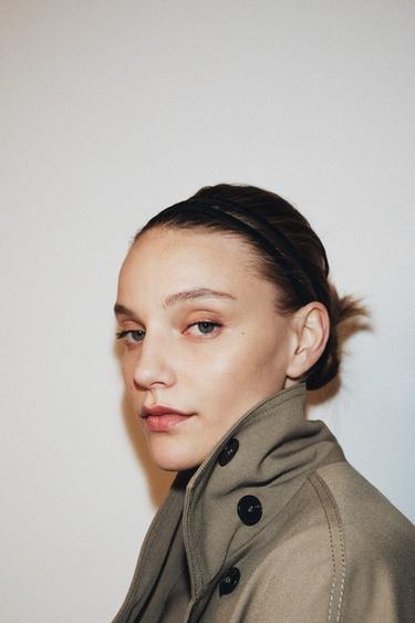 VESTE FLUIDE À CEINTURE ZW COLLECTION - Vison de Zara - Image 5