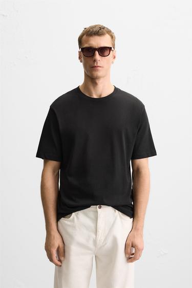 T-SHIRT MEDIUM WEIGHT BASIQUE - Noir de Zara