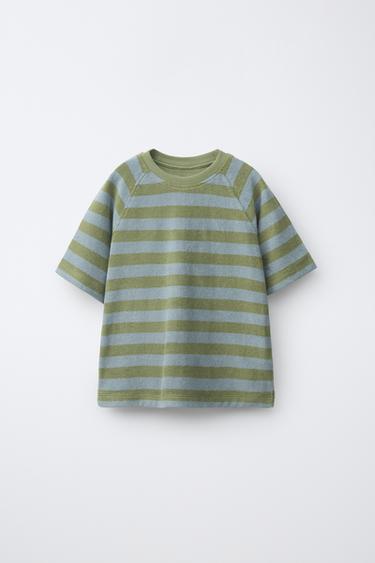 ENSEMBLE T-SHIRT ET BERMUDA À RAYURES EFFET ÉPONGE - divers de Zara - Image 1