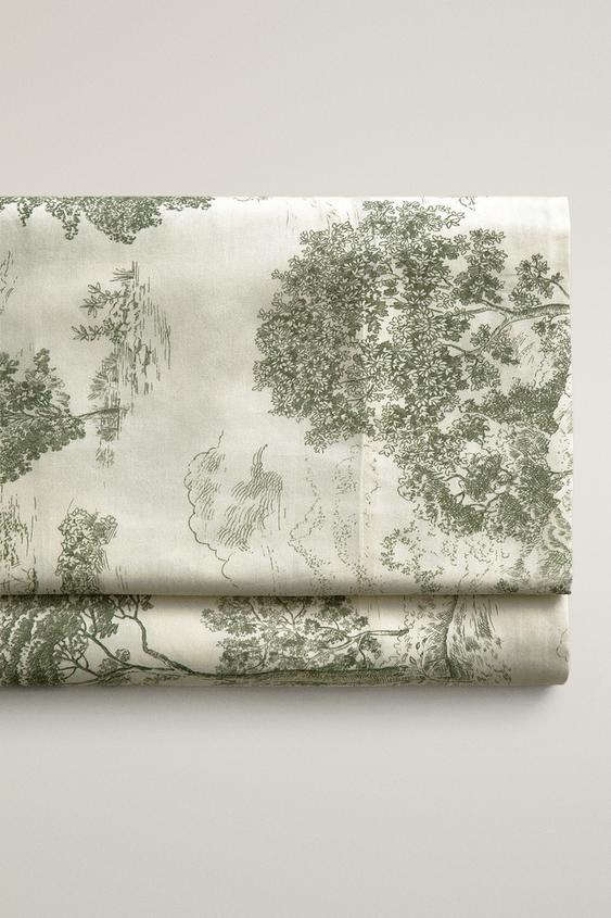 DRAP PLAT SATIN TOILE DE JOUY (300 FILS) - Vert de Zara - Image 0