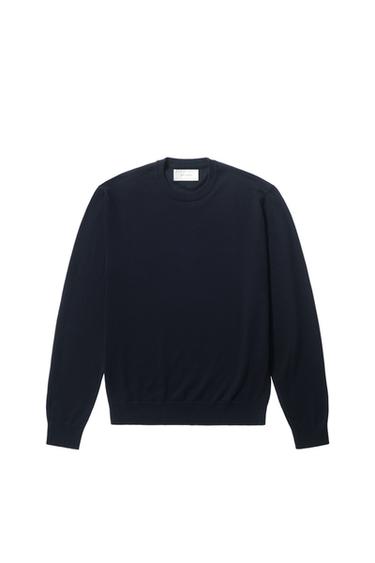 JERSEY ESTRUCTURA ALGODÓN - Marino oscuro de Zara
