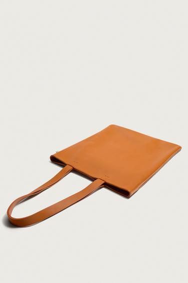 LEATHER SHOPPER BAG — Orange 2