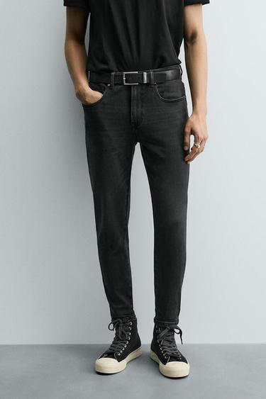Zara SKINNY CROPPED FIT JEANS - Charcoal