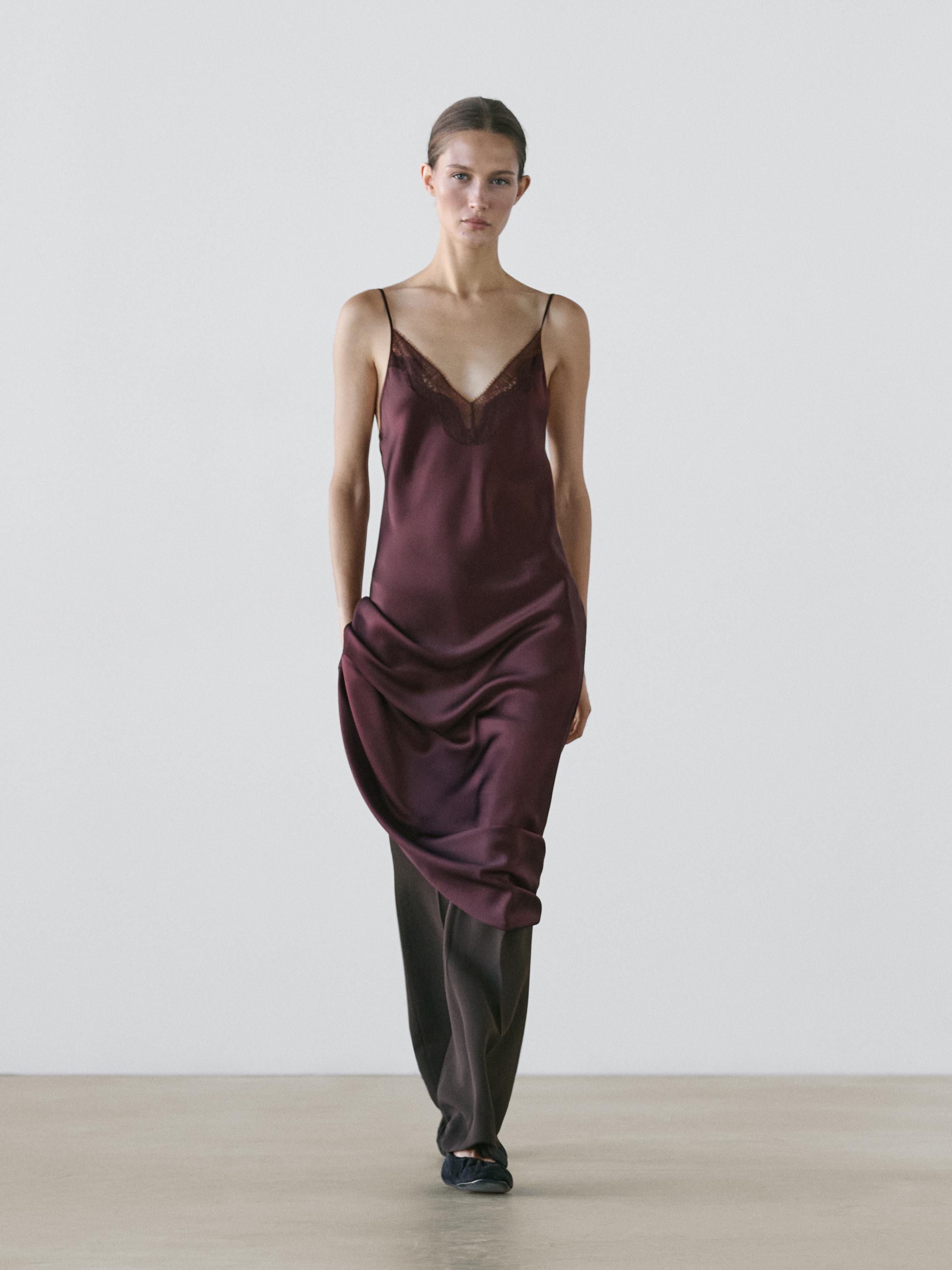 Flowing midi slip dress