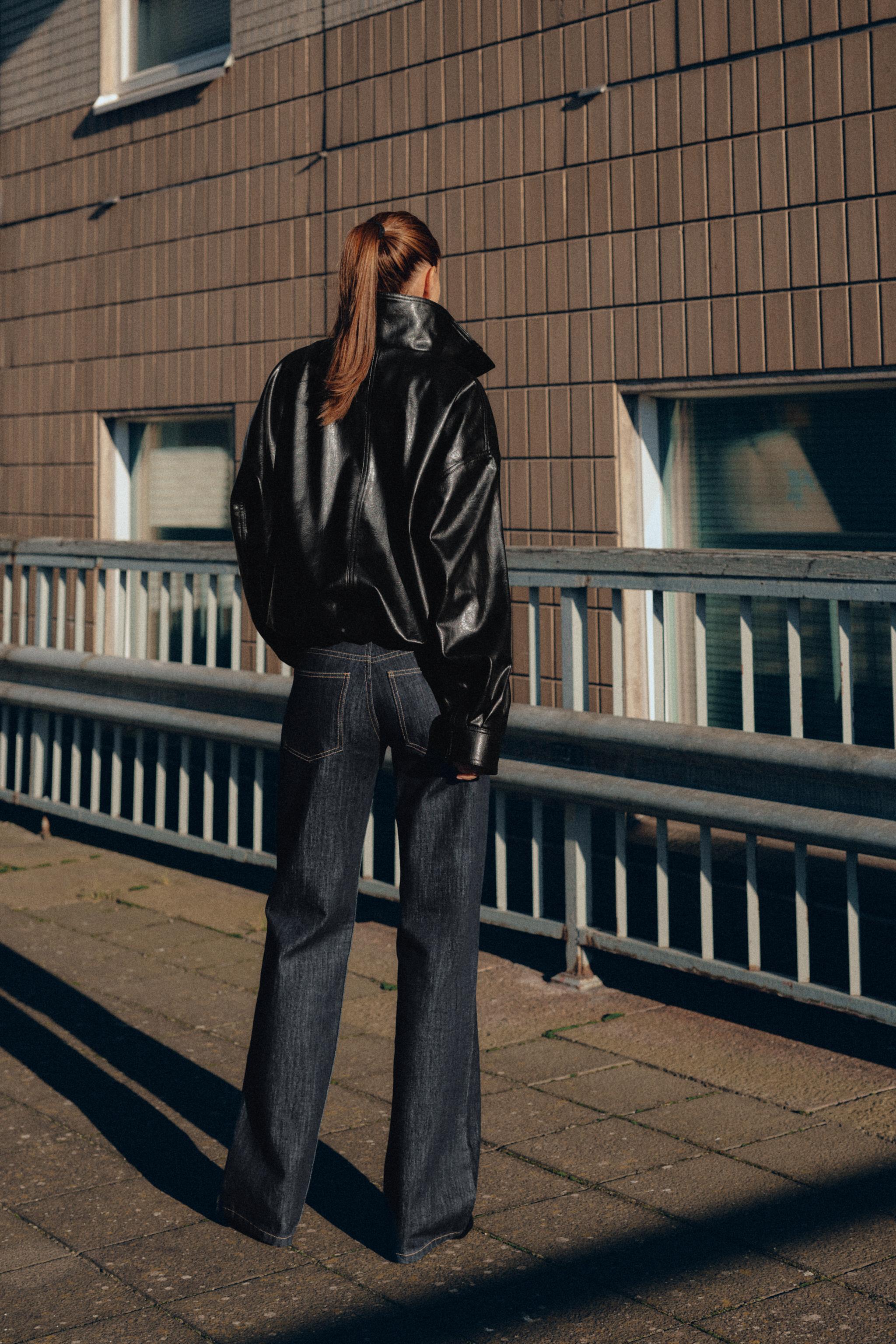 PUFFED FAUX LEATHER JACKET Black ZARA South Africa