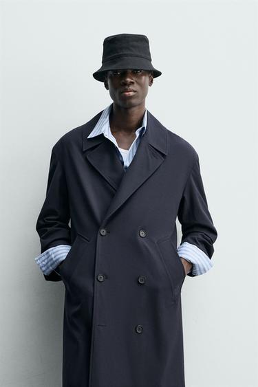 TRENCHCOAT MET OVERSLAG - marine van Zara