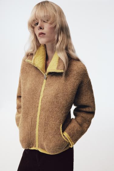 CONTRASTING TRIM CARDIGAN - Beige by Zara
